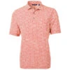 Cutter & Buck Men's College Orange Virtue Eco Pique Botanical Print Recycled Polo -Cutter & Buck MCK01161 CLO F