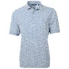 Cutter & Buck Men's Navy Blue Virtue Eco Pique Botanical Print Recycled Polo -Cutter & Buck MCK01161 NVBU F