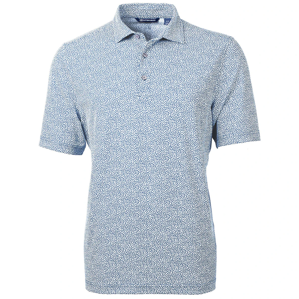 Cutter & Buck Men's Navy Blue Virtue Eco Pique Botanical Print Recycled Polo 3 Cutter & Buck Men's Navy Blue Virtue Eco Pique Botanical Print Recycled Polo
