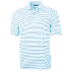 Cutter & Buck Men's Atlas Virtue Eco Pique Stripped Recycled Polo