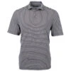 Cutter & Buck Men's Black Virtue Eco Pique Stripped Recycled Polo -Cutter & Buck MCK01168 BL F