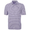 Cutter & Buck Men's College Purple Virtue Eco Pique Stripped Recycled Polo -Cutter & Buck MCK01168 CLP F