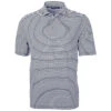 Cutter & Buck Men's Navy Blue Virtue Eco Pique Stripped Recycled Polo -Cutter & Buck MCK01168 NVBU F