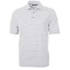 Cutter & Buck Men's Polished Virtue Eco Pique Stripped Recycled Polo