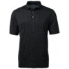 Cutter & Buck Men's Black Exp Pique Tile Print Recycled Polo -Cutter & Buck MCK01170 BL F