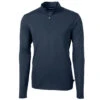 Cutter & Buck Men's Navy Blue Virtue Eco Pique Recycled Quarter Zip -Cutter & Buck MCK01187 NVBU F
