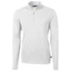 Cutter & Buck Men's White Virtue Eco Pique Recycled Quarter Zip -Cutter & Buck MCK01187 WH F