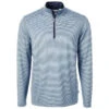 Cutter & Buck Men's Atlas/Navy Blue Virtue Eco Pique Micro Strip Recycled Quarter Zip