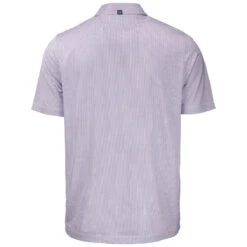 Cutter & Buck Men's White/College Purple Pike Eco Symmetry Print Stretch Recycled Polo -Cutter & Buck MCK01284 WHCP B
