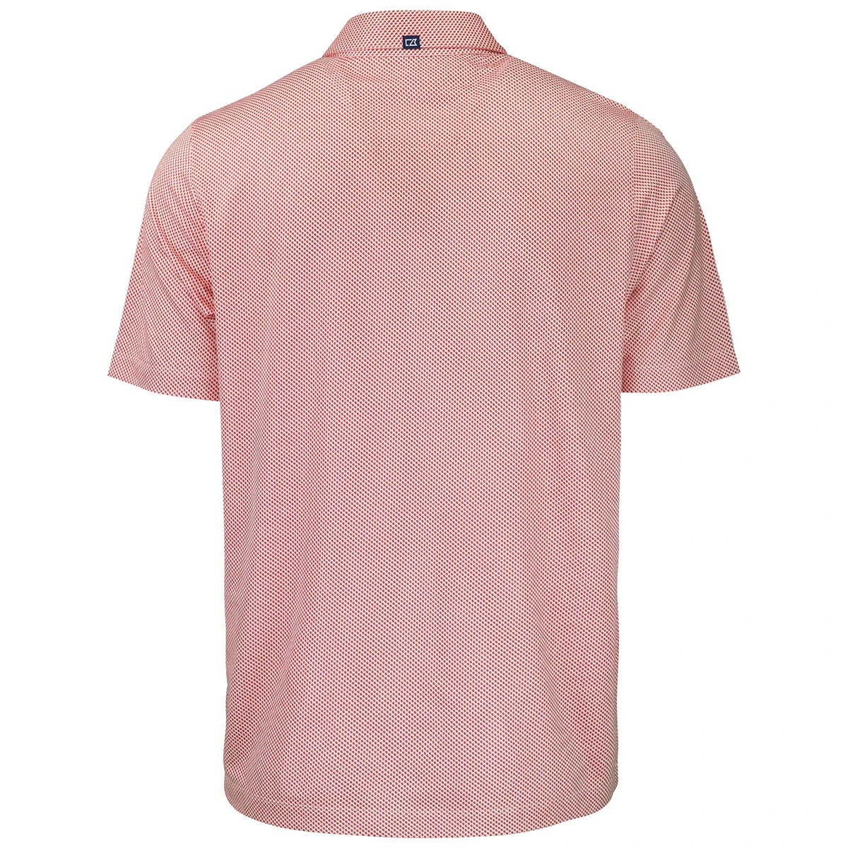 Cutter & Buck Men's White/Red Pike Eco Symmetry Print Stretch Recycled Polo 4 Cutter & Buck Men's White/Red Pike Eco Symmetry Print Stretch Recycled Polo - Image 2