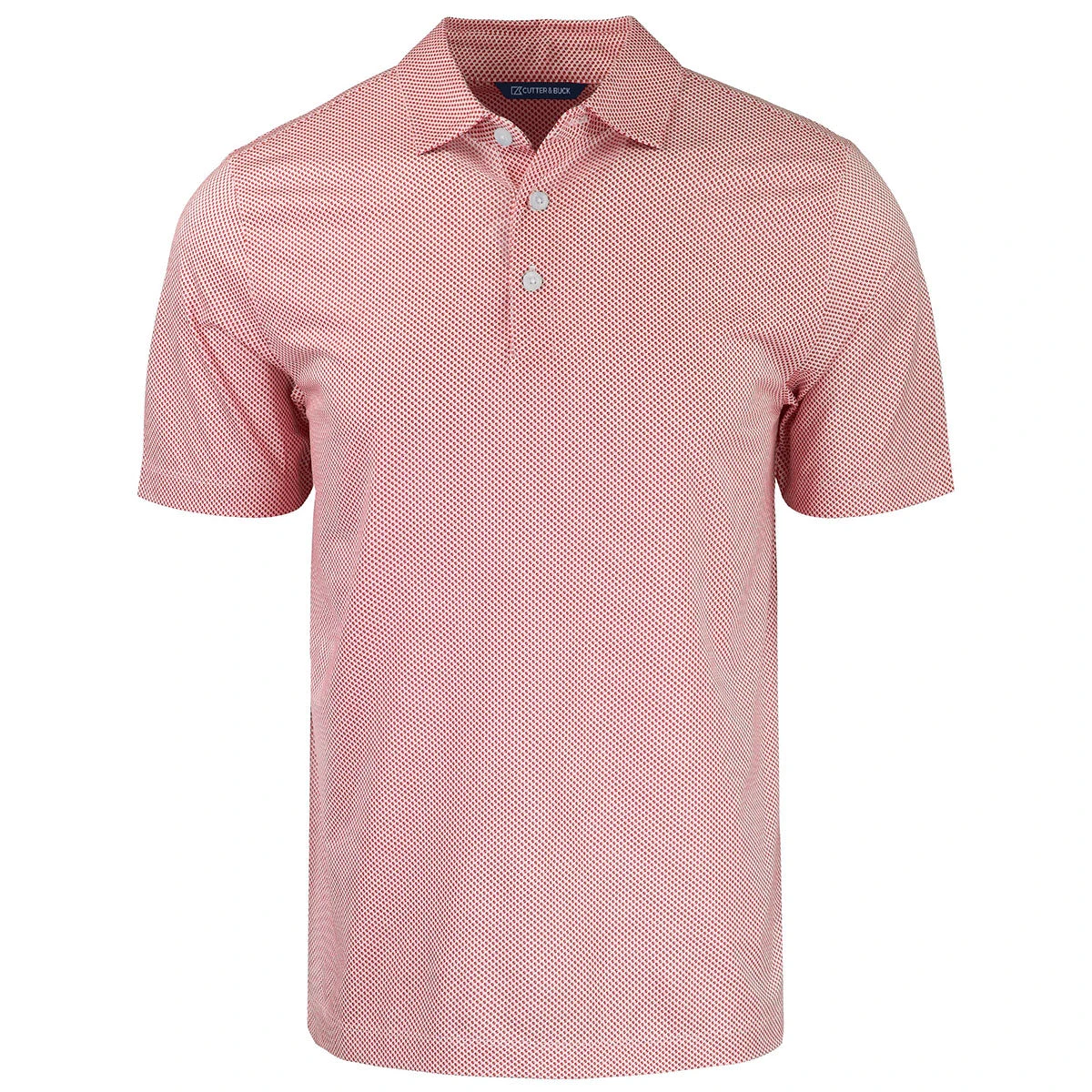 Cutter & Buck Men's White/Red Pike Eco Symmetry Print Stretch Recycled Polo 3 Cutter & Buck Men's White/Red Pike Eco Symmetry Print Stretch Recycled Polo