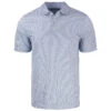 Cutter & Buck Men's White/Tour Blue Pike Eco Symmetry Print Stretch Recycled Polo -Cutter & Buck MCK01284 WHTR F