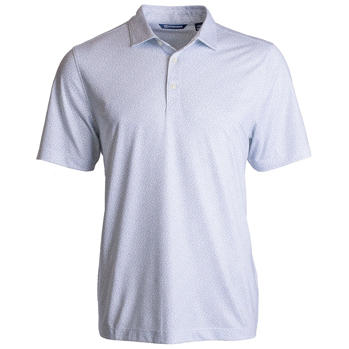 Cutter & Buck Men's White Pike Eco Pebble Print Stretch Recycled Polo 3 Cutter & Buck Men's White Pike Eco Pebble Print Stretch Recycled Polo