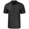 Cutter & Buck Men's Black Pike Eco Tonal Geo Print Stretch Recycled Polo