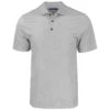 Cutter & Buck Men's Elemental Grey Pike Eco Tonal Geo Print Stretch Recycled Polo
