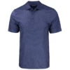 Cutter & Buck Men's Navy Blue Pike Eco Tonal Geo Print Stretch Recycled Polo -Cutter & Buck MCK01305 NVBU F