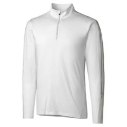 Cutter & Buck Men's White DryTec Pennant Sport Half-Zip