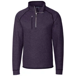 Cutter & Buck Men's College Purple Heather Mainsail Half Zip Mainsail Half Zip
