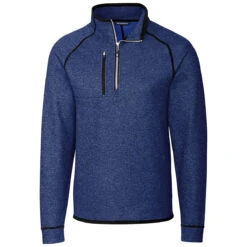 Cutter & Buck Men's Tour Blue Heather Mainsail Half Zip