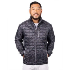 Cutter & Buck Men's Black Rainer PrimaLoft Eco Insulated Full Zip Printed Puffer Jacket 7 Cutter & Buck Men's Black Rainer PrimaLoft Eco Insulated Full Zip Printed Puffer Jacket -Cutter & Buck MCO00068 BL HTF