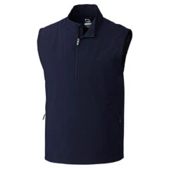 Cutter & Buck Men's Navy Blue WeatherTec Summit Half Zip Vest