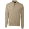 Cutter & Buck Men's Sand Heather Long Sleeve Douglas Half Zip Mock