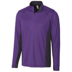 Cutter & Buck Clique Men's College Purple Ice Colorblock Half Zip